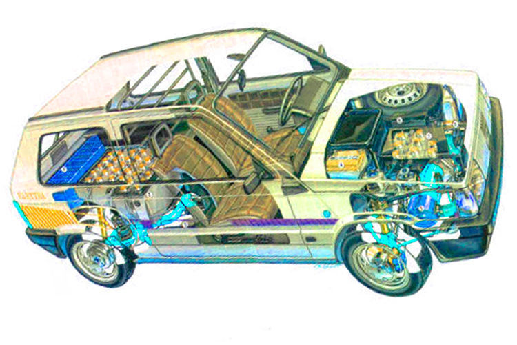 IAA 1991: Der Elektromotor des Fiat Panda Elettra leistete 14 kW. (Fiat)