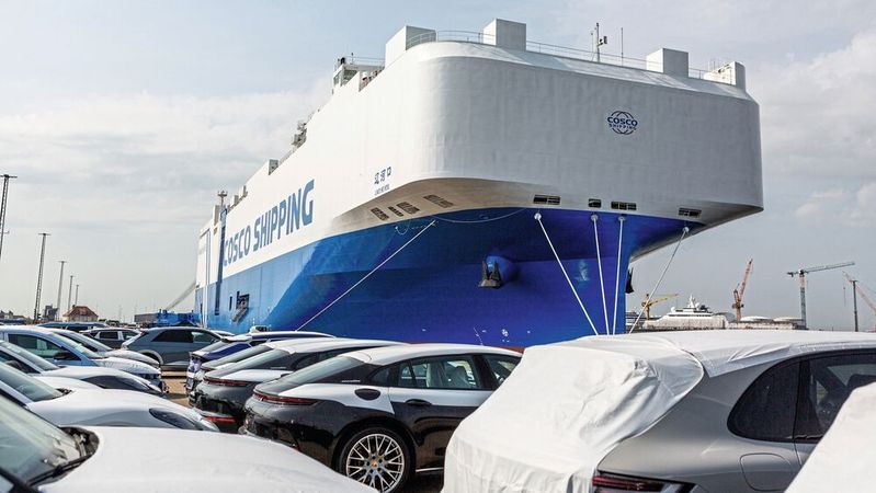 Die deutschen Autoexporte könnten durch die Zollpolitik der USA einen Rückschlag erleiden.(Bild:  BLG)