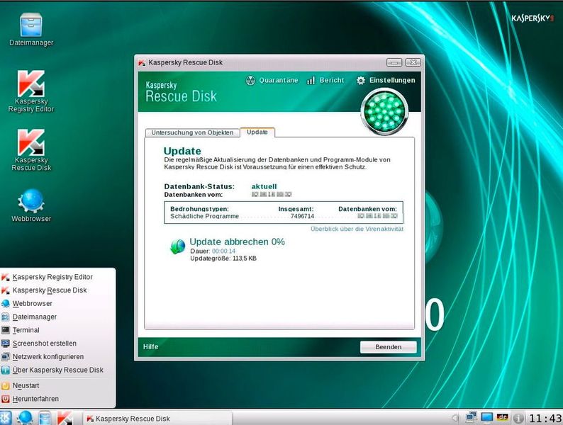 Die Kaspersky-Rettungs-CD kann Viren entfernen und Daten retten. Auch verschiedene Analysetools sind Bestandteil. (Th. Joos)