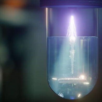 Plasma plus cavitation: Cold atmospheric plasma destroys toxic pollutants at the interface between gas bubbles and water. (Source: B. Schröder/ HZDR)
