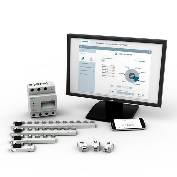 Das neue Strommesssystem 7KT PAC1200 sammelt über Sensorleisten und Datenmanager Messdaten von bis zu 96 Verbrauchern. (Bild: Siemens)
