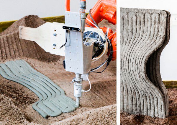 SHAP-ENV von SDU CREATE: SHAP-ENV ist ein skalierbares Bauverfahren, das die Gestaltungsfreiheit des 3D-Betondrucks vor Ort mit Erdaushub erweitert. (Bild: 3DPC)