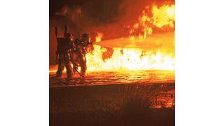 Brand in einem Chemiewerk:  Um Feuer zu bekämpfen und mögliche Opfer zu retten, müssen Feuerwehr- und Rettungskräfte sich selbst in Gefahr bringen. In Zukunft sollen sie Unterstützung von intelligenten Robotern erhalten. (gemeinfrei)