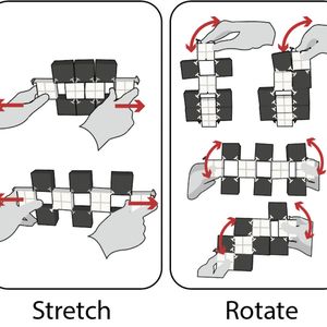 The reconfigurable Bifur circuit modules can be compressed, expanded, rotated, or bent, offering a wide range of possibilities for the development of interactive devices.(Source:  Courtesy of the researchers)