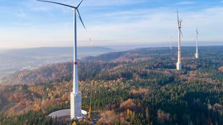 Die höchsten Windkraftanlagen der Welt sind nun in Gaildorf am Netz. (Max Boegl Wind)