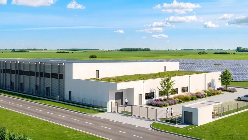So soll das Greencore Data Center in Kottingbrunn nach der Fertigstellung aussehen. Der Standort entsteht im Rahmen des geplanten Ausbaus der Rechenzentrumsinfrastruktur in Niederösterreich.(Bild:  GreenCore Datacenter GmbH)