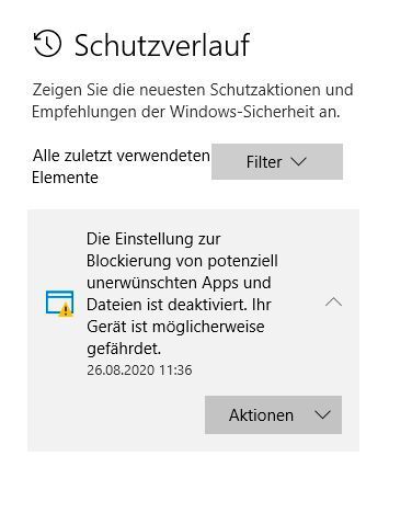Schutzverlauf in Windows abfragen. (Joos)
