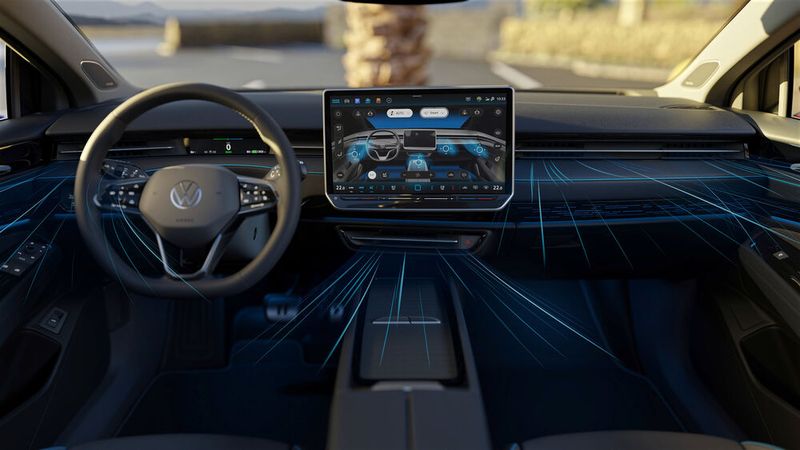 Der Innenraum präsentiert sich gegenüber den anderen ID-Modellen deutlich aufgewertet. (Bild: Volkswagen AG)