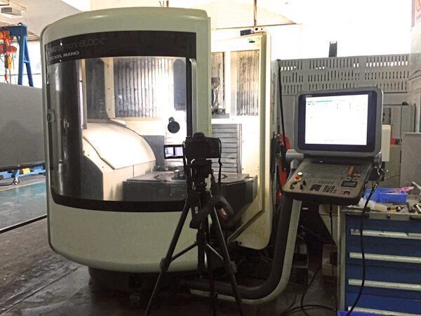 Vorbereitung des 5-Achs-Fräsmaschine DMU 60 für den Volumill-Test. (encee CAD/CAM und 3D Drucker Systeme)