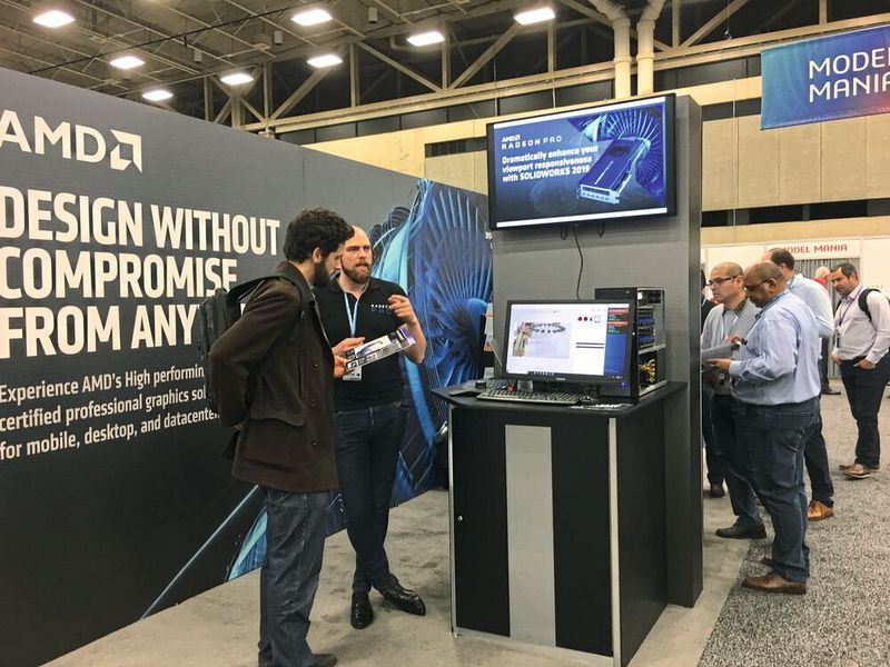 Auf der Solidworksworld 2019 zeigten nicht nur die verschiedenen Marken von Dassault Systèmes ihre Lösungen, Ideen und Neuheiten sondern auch zahlreiche Partneraussteller. (Anne Richter, SMM)