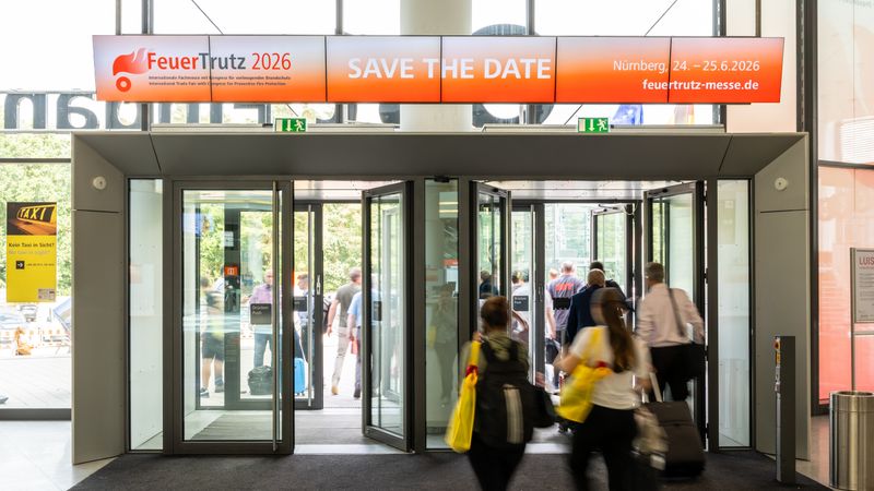 Die Feuertrutz in Nürnberg öffnet am 24. und 25. Juni 2026 ihre Tore als Fachmesse für vorbeugenden Brandschutz.(Bild:  Nürnbergmesse/Wirdenkenlokal GmbH)