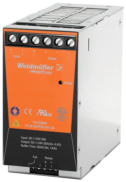 Bild 2: Kurzzeitige Spannungsunterbrechungen von mehreren 100 ms werden durch das wartungsfreie USV-Puffermodul überbrückt. (Bild: Weidmüller)