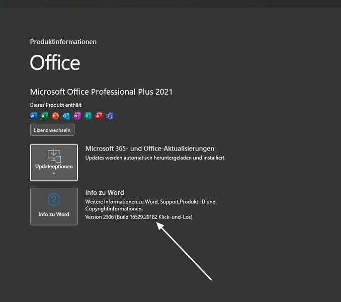 Aktuelle Version von Office überprüfen, um das Schließen von Schwachstellen zu schließen. (Bild: Microsoft - Joos)