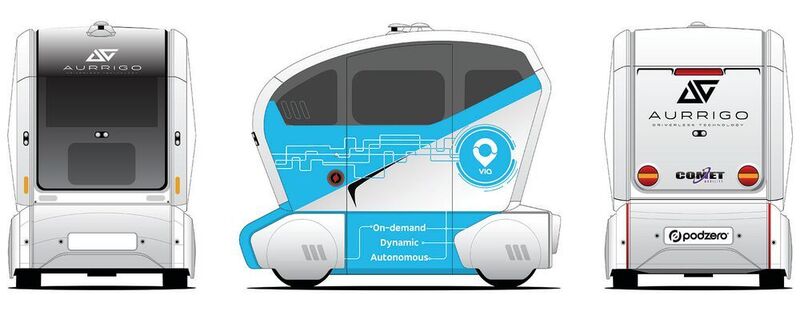 Delegates get to experience a six to eight-minute ride in an autonomous pod designed and built in the UK. (Aurrigo)