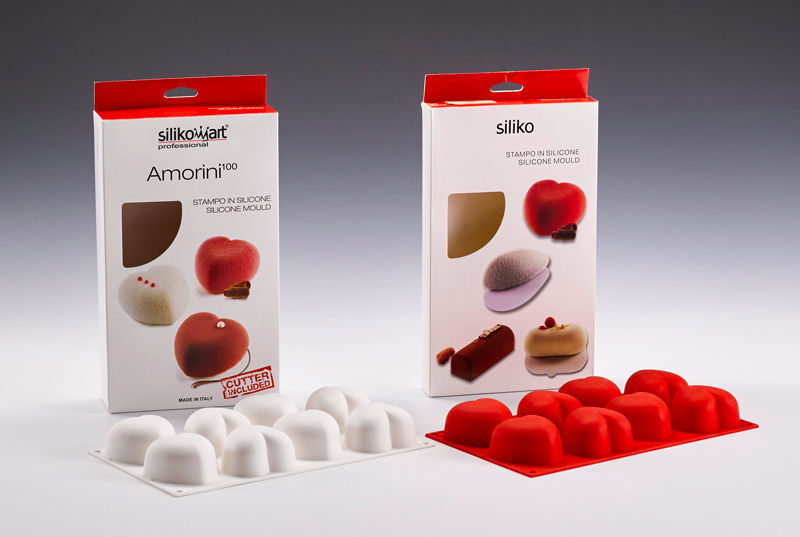 The copy of the silicone moulds “Amorini” were also awarded a Plagiarius. The product design is a 100% copy of the original product. Also, the packaging design and the name “Siliko” are almost identical and therefore misleading.
Original (left): Silikomart, Italy ; Plagiarism (right): distributed by Ningbo Globalway Industry & Trade Co., Ltd., China. (Aktion Plagiarius e.V.)