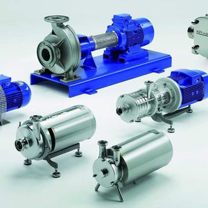 Hilge brand hygienic pumps with variable-speed motors rated at up to 22 kW are available from Grundfos. The company developed the MGE motors in house.