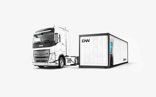 Megawatt-Batterie-Ladesystem für schwere Nutzfahrzeuge im Einsatz Megawatt-Batterie-Ladesystem für schwere Nutzfahrzeuge im Einsatz