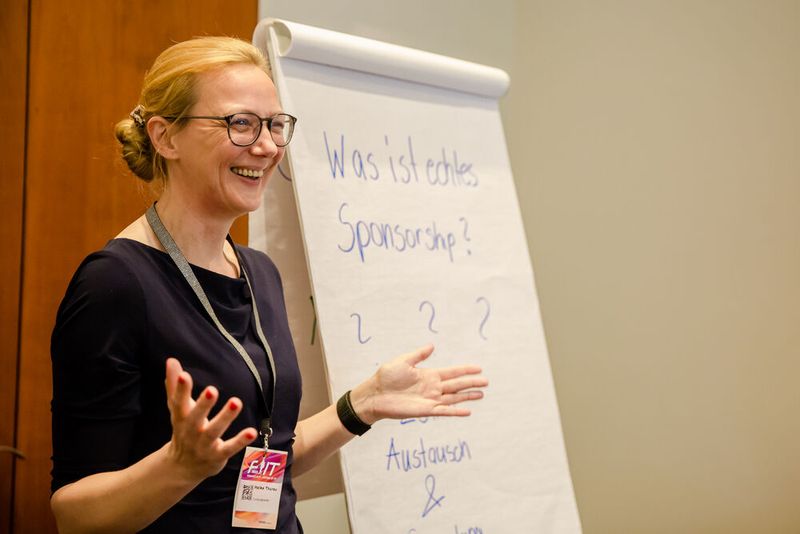 Haike Thurau von Computacenter mit ihrem Workshop und der Frage „Was ist echtes Sponsorship?“. (Bild: www.hamann.photo)