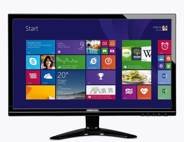 Der 23,6-Zoll-LED-Backlight-Monitor hat eine Auflösung von 1.920 x 1.080 Pixel. (Bild: Aldi)