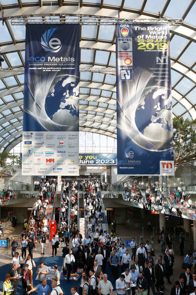 Rund 2360 Aussteller aus aller Welt präsentierten sich vom 25. bis 29. Juni auf den internationalen Leitmessen für Gießerei- und Metallurgietechnik, Gifa, Metec, Thermprocess und Newcast.  (Messe Düsseldorf / ctillmann)