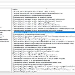 Der Editor für lokale Gruppenrichtlinien führt die Richtlinie „Netzwerksicherheit: Für Kerberos zulässige Verschlüsselungstypen konfigurieren” unter „Sicherheitseinstellungen\Lokale Richtlinien\Sicherheitsoptionen”.(Bild:  Thomas Joos)