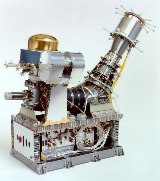 Das DFMS (Double Focusing Mass Spectrometer) des Rosins-Moduls der Raumsonde Rosetta (Bild: Contraves Space Zurich)