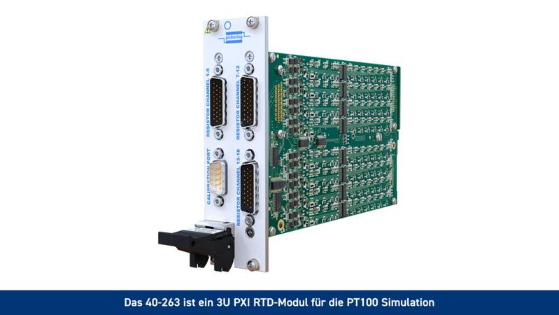 Abbildung 1 - Das 40-263-501 ist ein 3U PXI RTD-Modul für die PT100 Simulation.