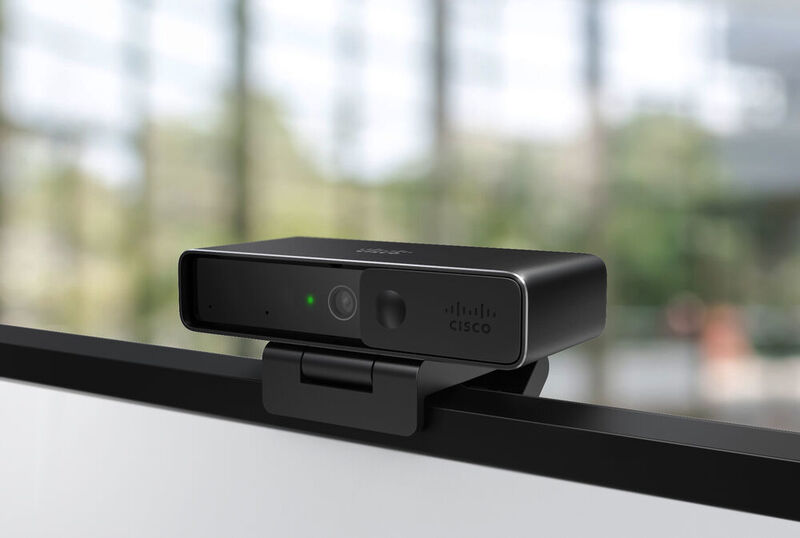 Über die Webex-Desk-Kamera können Nutzer ihr Mikrofon per Gestensteuerung stumm schalten. (Cisco)