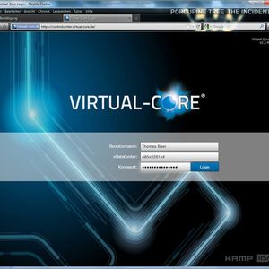 Abbildung 1: Die Anmeldung auf das virtuelle Rechenzentrum erfolgt direkt über das Internet über die Webseite von Kamp Netzwerkdienste.  (Bild: Bär)