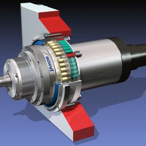 Das Motorspindel-Schutzsystem von Jakob Antriebstechnik umfasst ein gefügtes Doppelflanschsystem.