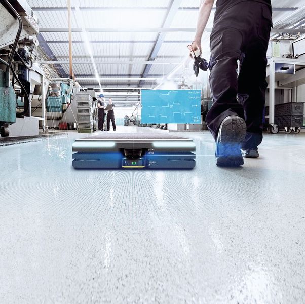 Sicherheitstechnik: Der nanoScan3 von SICK überwacht die Umgebung mit einem 275-Grad-Scanfeld bei kompakter Bauhöhe. (Bild: Sick)