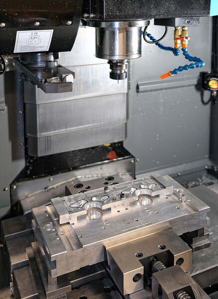 Two of the Hurco VM5i machines are for developing prototypes for new moulds, as seen here. (Hurco)