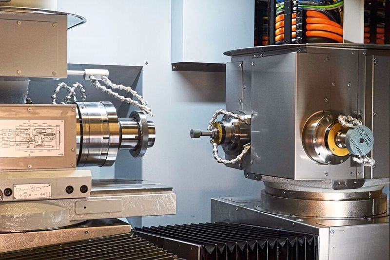 Der Spindelrevolver auf der hydrostatischen B1-Achse ist mit einem einzigartig kompakten Schleifspindelkopf mit flexibler Innenschleifspindelanordnung ausgerüstet. (Kellenberger)