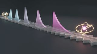 Besonderheit bei der Informationsübertragung per Quantentechnik: Das Photon verändert während der Propagation seine Form (Bild: Oliver Diekmann / TU Wien)