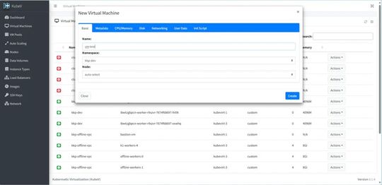 Die Einrichtung einer Virtuellen Maschine in „Kubermatic Virtualization Business 1.0“(Bild:  Kubermatic)