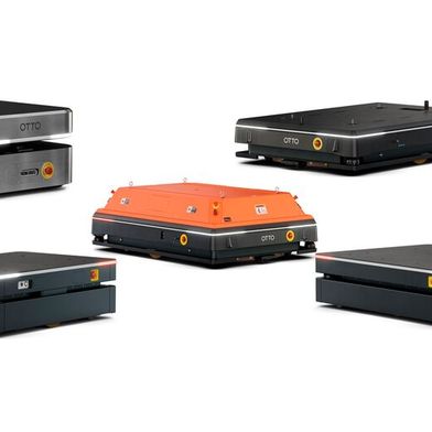 Fünf mobile Roboter von Otto Motors sind für die intelligente Steuerungsplattform Synaos Intralogistics Platform zertifiziert. (Bild: Synaos)