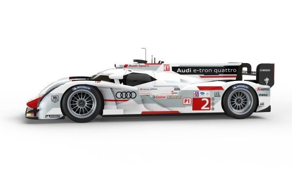 Der neue Audi R18 e-tron quattro: für die Rennsaison 2013 wurde der Rennbolide mit Hybridantrieb gründlich überarbeitet (Bild: Audi Motorsport)
