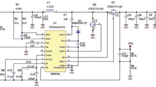 Bild 1: Durch das Hinzufügen des Synchrongleichrichters Q1 verbessert sich der Wirkungsgrad eines Aufwärtswandlers (Bild: TI)