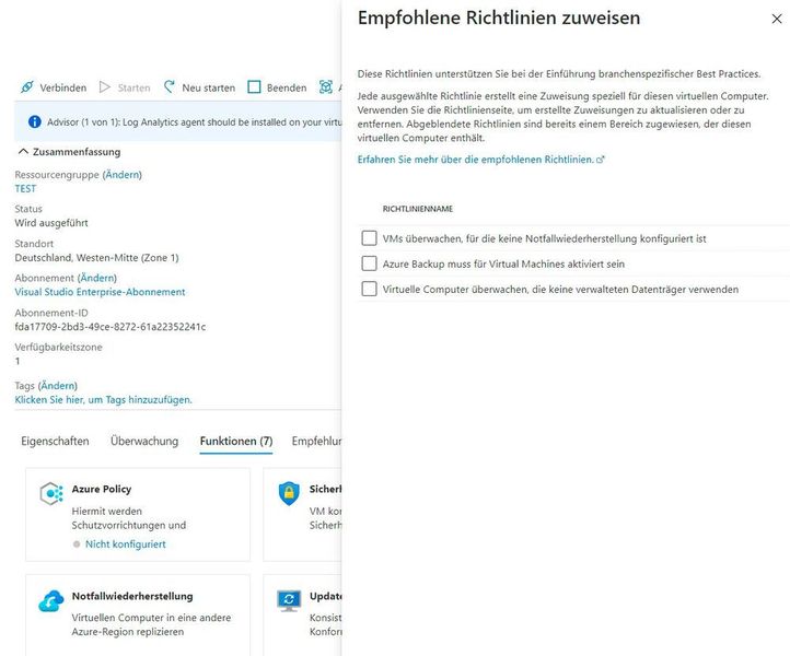 Empfohlene Richtlinien für VMs umsetzen. (Joos)