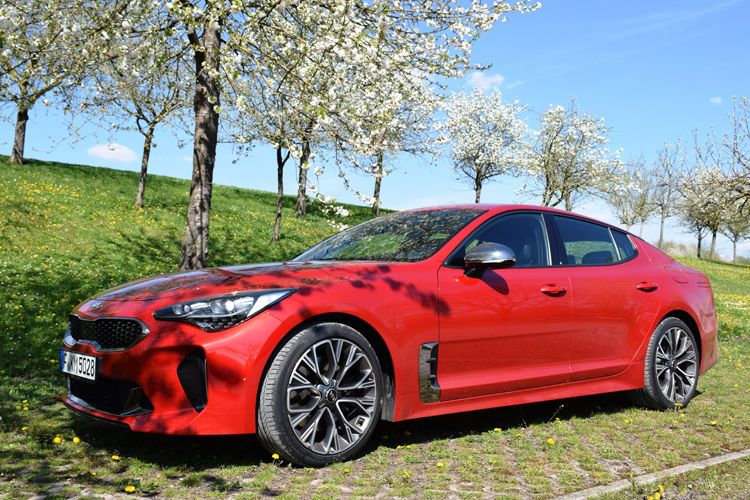 Nicht nur das Design ist dynamisch bullig. In der höchsten Motorisierung verleihen dem Stinger 366 PS ordentlich Power. (Bild: Schweitzer/»kfz-betrieb«)