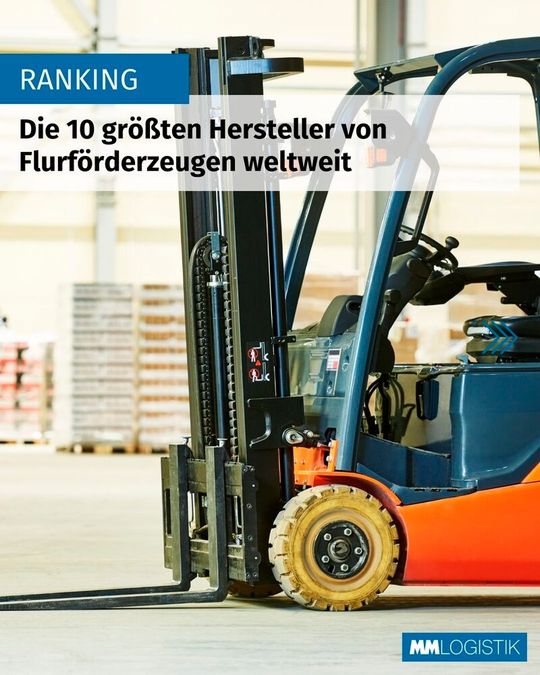 Ranking der 10 größten Hersteller von Flurförderzeugen weltweit. Grundlage des Rankings sind die Umsätze von 2024 in Milliarden US-Dollar.(Bild:  MM LOGISTIK)