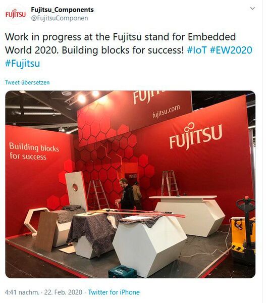 Fujitsu's Twitter post. Ein Mitarbeiter des Unternehmens schrieb am 22.02. im ELEKTRONIKPRAXIS Onlineforum: 