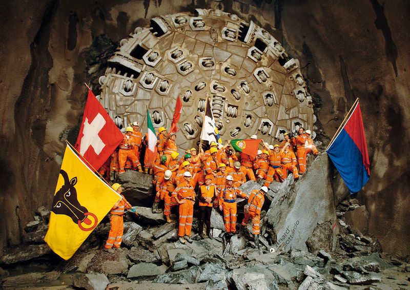 Der finale Durchstich am Gotthard-Basistunnel erfolgte im Oktober 2010. (Lapp/Herrenknecht)