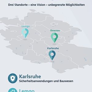 Vernetzte Forschung: Das neue Lab verteilt seine Kapazitäten zielgruppenspezifisch auf die Standorte Lemgo, Ilmenau und Karlsruhe.(Bild:  Fraunhofer IOSB)