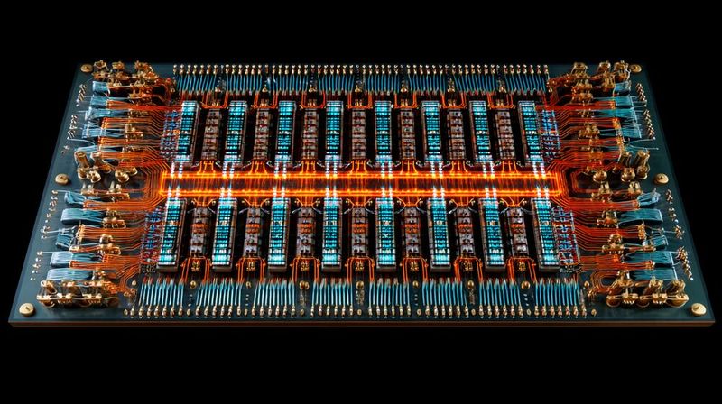 Kernspeicher kamen von  Mitte der 1950er- bis Mitte der 1970er-Jahre in Rechenmaschinen und Computern zum Einsatz.(Bild:  Midjourney / KI-generiert)