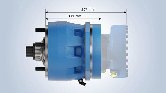 Der neue Hydraulikmotor ist bis zu 30 Prozent kürzer als die Vorgängerversion. (Bild:  Bosch Rexroth)