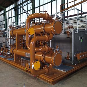 Die kundenindividuell ausgelegte Ölversorgungsanlage versorgt die Lager des Verdichters einer Raffinerie mit mehr als 1200 Litern Schmieröl pro Minute.(Bild:  Gesellschaft für Oeltechnik)