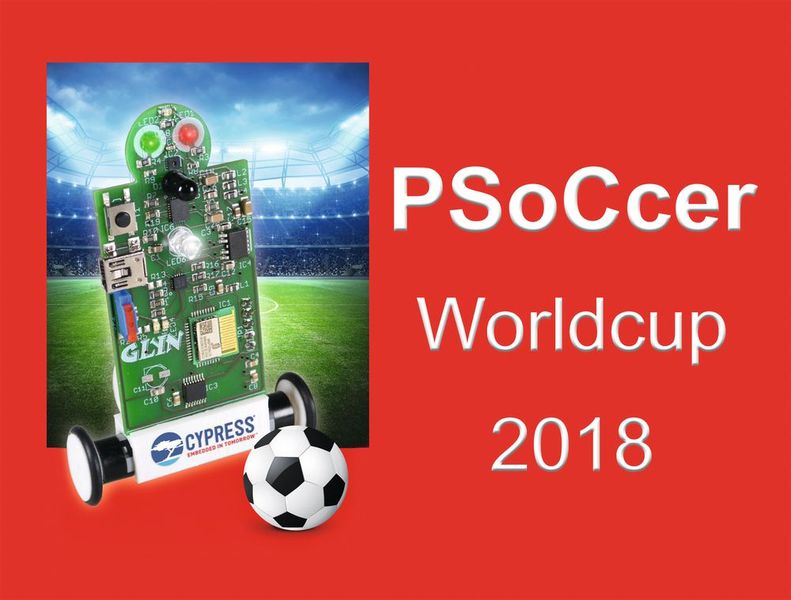 2018 - Embedded World 2018: 500 PSoCcer Kits werden auf der Embedded World am GLYN-Stand verlost. (Bild: GLYN)