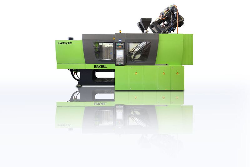 Zur Herstellung von Einlegern aus Faserverbundkunststoffen mit Endlosfaserverstärkung für Bremspedale ist die Spritzgießmaschine (Prototyp) mit zwei Dosiereinheiten zum reaktiven Thermoplastspritzießen ausgerüstet. (Bild: Engel)