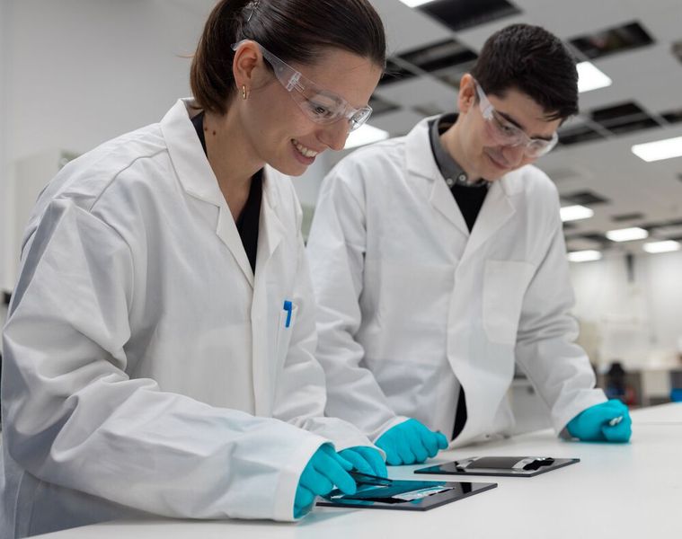 Northvolt`s sodium-ion team working at Northvolt Labs. (Source: Northvolt AB)